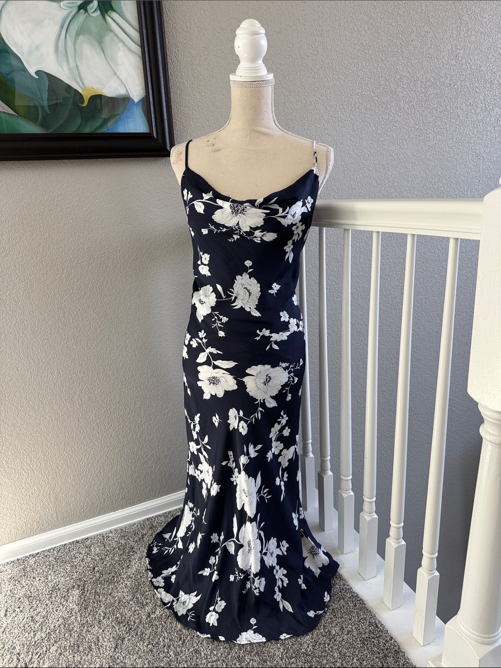 ✨ Altar'd State Navy Floral Maxi Slip Dress ✨